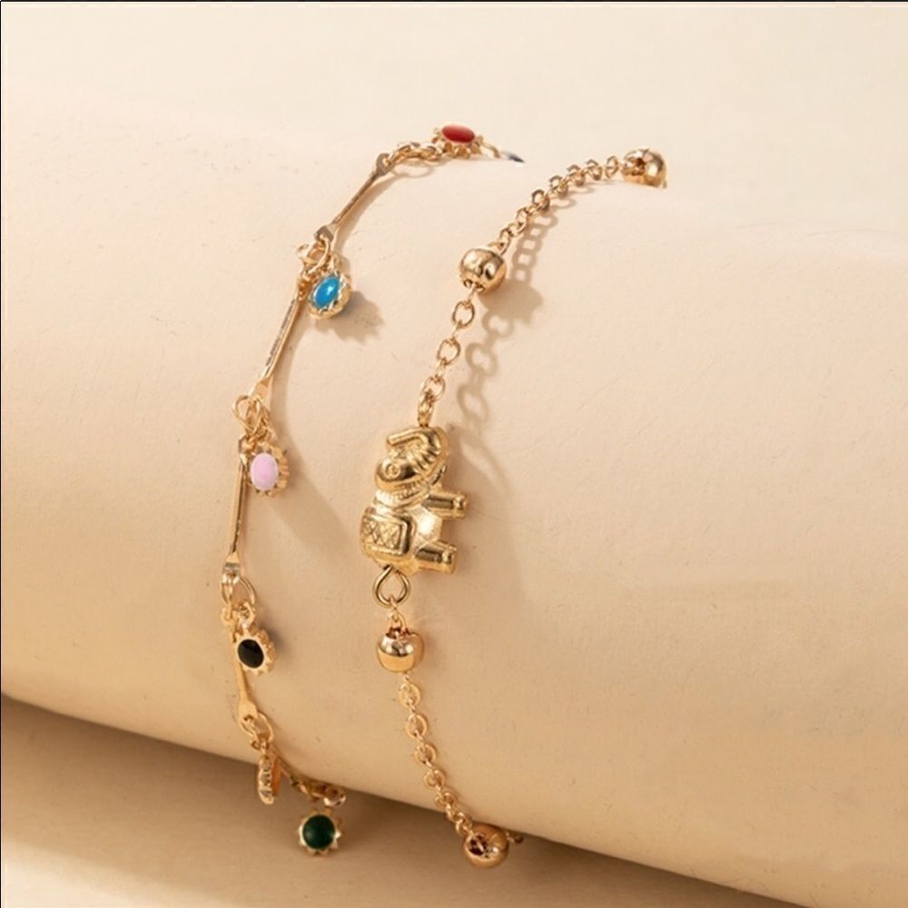 Bracelets Set (2) BOHO Style Elephant Versatile - Picture 3 of 5